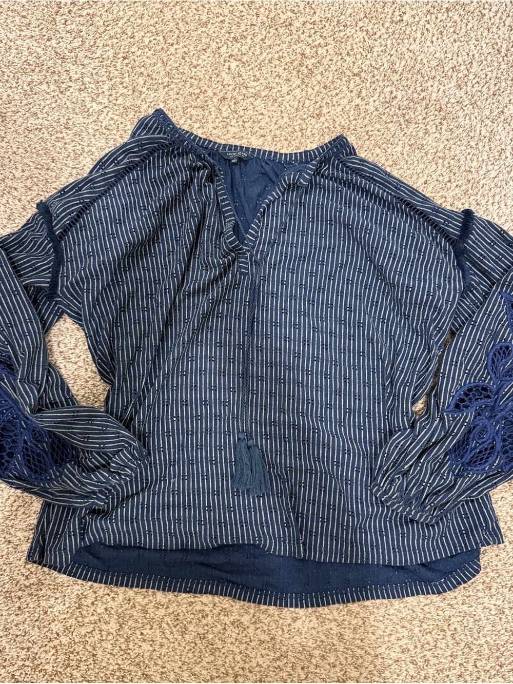 Lucky brand boho blouse sz L large